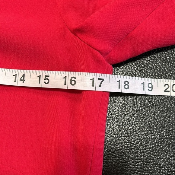 Shoshanna Melody Dress Ruby Red High Neck Long Sleeve Ruffle Neck Dress Sz 6 - Picture 15 of 16